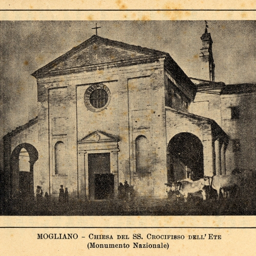 La chiesa in una foto del 1926 dal libro Mogliano leggenda, storia, dialetto